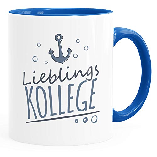 MoonWorks® Kaffee-Tasse Schriftzug Lieblings - Kollege/Nachbar mit Ankermotiv Geschenk Lieblingsperson royal unisize von MoonWorks