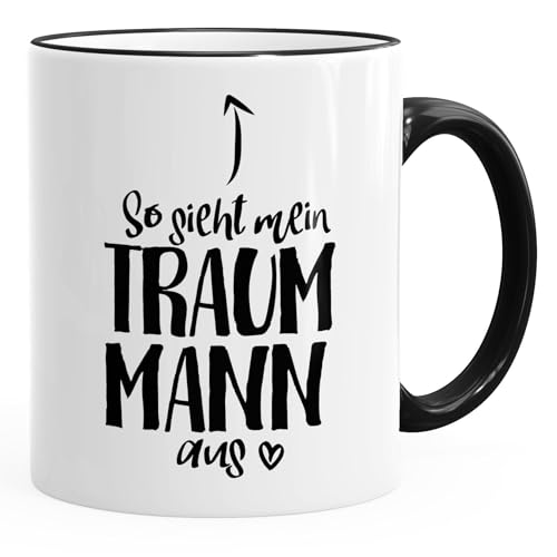 MoonWorks® Kaffee-Tasse So sieht mein Traummann aus Spruch Geschenk Liebe Valentinstag Mann Freund schwarz unisize von MoonWorks