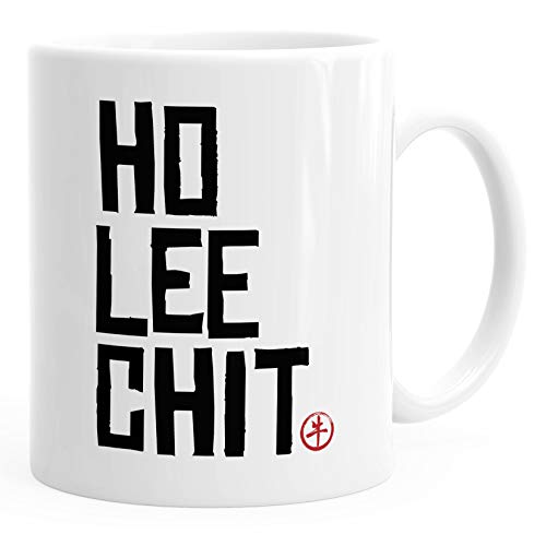 MoonWorks® Kaffee-Tasse Spruch Ho Lee Chit Holy Shit Heilige Scheiß weiß unisize von MoonWorks