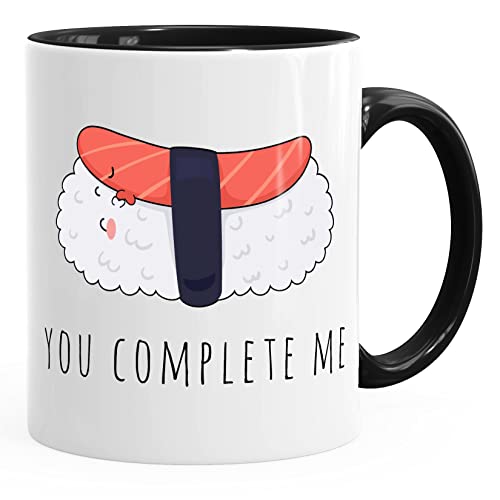 MoonWorks® Kaffee-Tasse Sushi You complete me Liebe Valentinstag schwarz unisize von MoonWorks