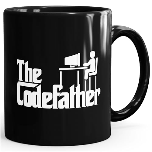 MoonWorks® Kaffee-Tasse The Codefather Programmierer IT Informatiker Coder Geschenk-Tasse schwarz unisize von MoonWorks