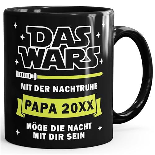 MoonWorks® Kaffee-Tasse für werdende Väter mit Spruch Das Wars mit der Nachtruhe lustige Geschenke zum ersten Vatertag Schwarz standard von MoonWorks