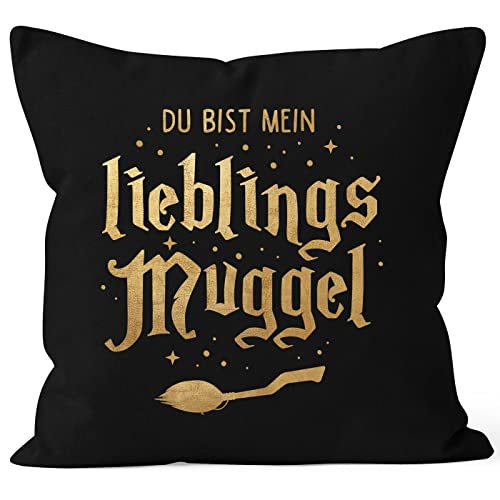 MoonWorks® Kissen-Bezug Du bist Mein Lieblingsmuggel Lieblingsmensch Geschenk Weihnachten Geburtstag schwarz Standard von MoonWorks