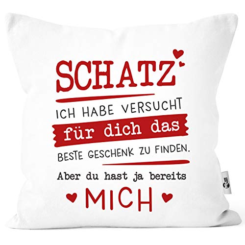 MoonWorks® Kissenbezug Schatz ich Habe versucht Finden Geschenkidee Valentinstag Liebe weiß Unisize von MoonWorks