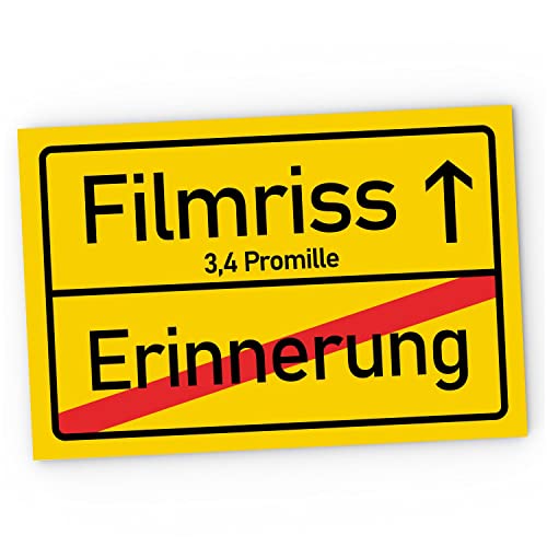 MoonWorks® Kunststoff-Schild mit Spruch Alkohol Erinnerung Filmriss Parodie Ortsschild Türschild lustig PVC Filmriss 20 x 30 cm von MoonWorks