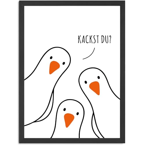 MoonWorks® Poster Bilder Badezimmer Sprcuh lustig Kackst du Katze Möwe Wand-Deko Bad WC lustige Sprüche Digitaldruck von MoonWorks