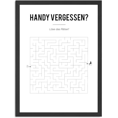 MoonWorks® Poster Bilder Badezimmer Wand-Deko Bad WC lustige Rätsel Digitaldruck Artprint von MoonWorks