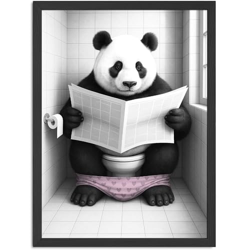 MoonWorks® Poster Bilder Badezimmer Wand-Deko Bad WC lustige Tiere Digitaldruck Art-Print Kunstdruck von MoonWorks