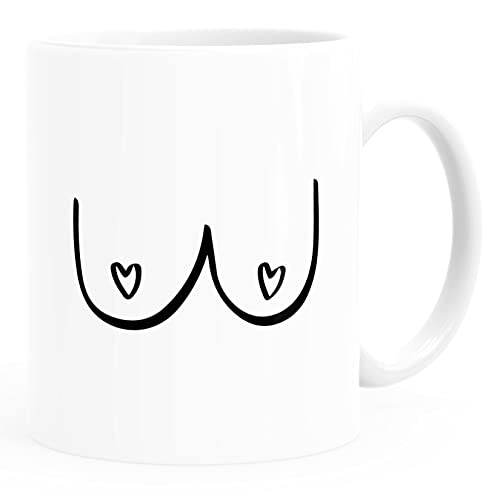 MoonWorks®Kaffee-Tasse Brüste Brust Busen Penis Pimmel Bürotasse lustige Kaffeebecher Geschenk Freund Freundin Brüste weiß standard von MoonWorks
