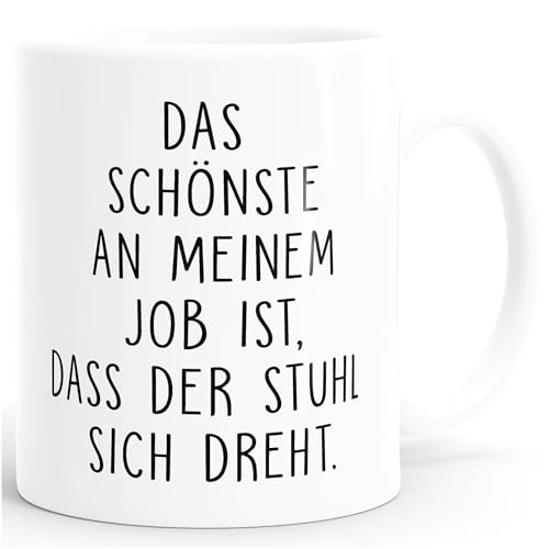 MoonWorks Büro-Tasse Kaffee-Tasse Das Schönste an Meinem Job ist, DASS der Stuhl Sich dreht weiß Unisize MoonWorks Büro-Tasse Kaffee-Tasse Das Schönste an Meinem Job ist, DASS der Stuhl Sich dreht weiß Unisize von MoonWorks