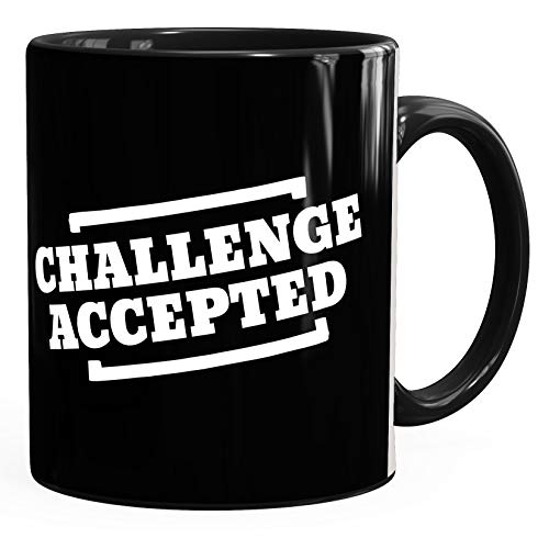 MoonWorks Challenge Accepted Kaffee-Tasse schwarz unisize von MoonWorks