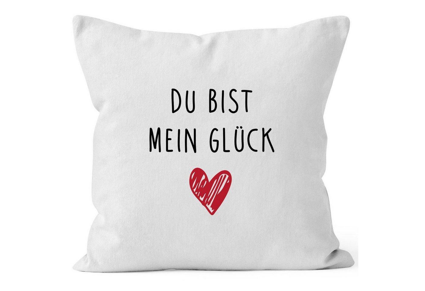 MoonWorks Dekokissen Kissen-Bezug Du bist mein Glück Geschenk Valentinstag Liebe Spruch Kissen-Hülle Deko-Kissen Baumwolle MoonWorks® von MoonWorks
