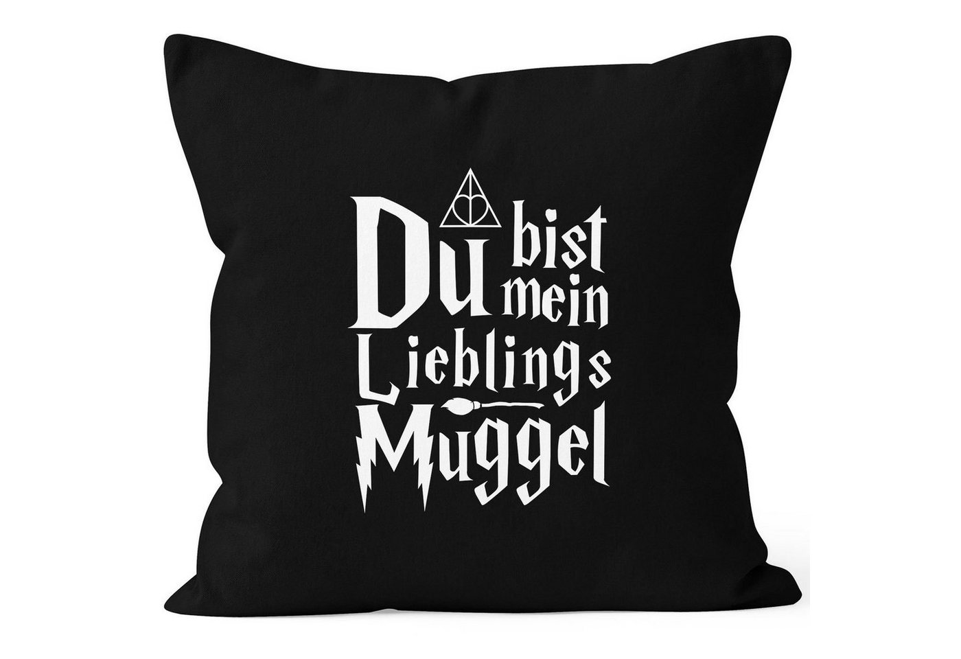 MoonWorks Dekokissen Kissen-Bezug Du bist mein Lieblings-Muggel Valentinstag Geschenk Liebe Spruch Kissen-Hülle Deko-Kissen Baumwolle MoonWorks® von MoonWorks