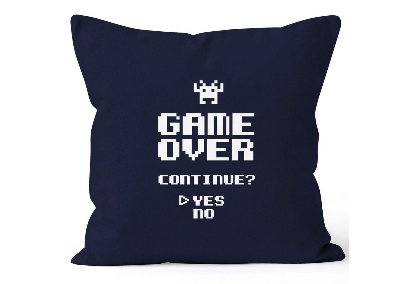 MoonWorks Dekokissen Kissen-Bezug Game Over Continue Yes No Kissen-Hülle Deko-Kissen Baumwolle MoonWorks® von MoonWorks