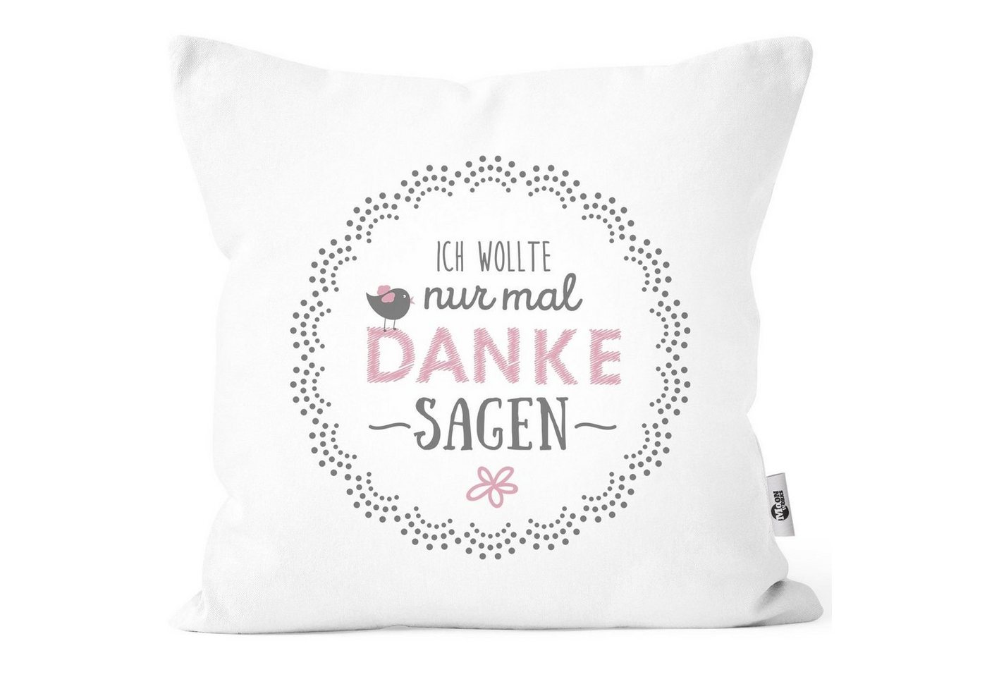 MoonWorks Dekokissen Kissen-Bezug Geschenk zum Muttertag Ich wollte nur mal danke sagen Geschenk Spruch Kissen-Hülle Deko-Kissen Baumwolle MoonWorks® von MoonWorks