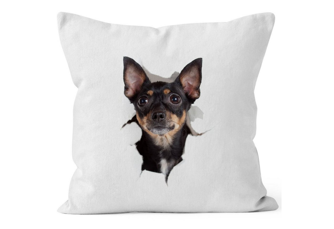 MoonWorks Dekokissen Kissen-Bezug Hund English Toy Terrier MoonWorks® von MoonWorks