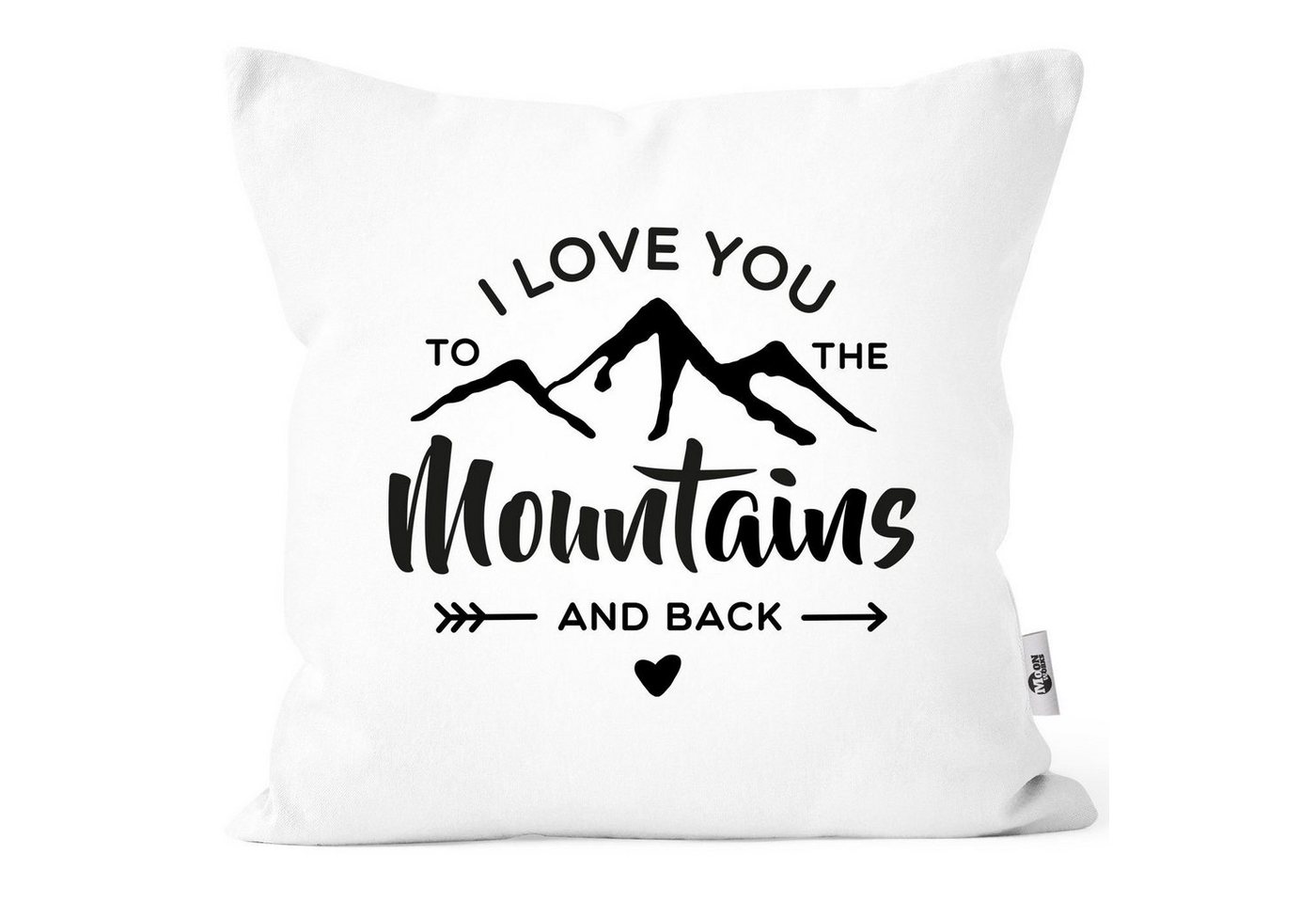 MoonWorks Dekokissen Kissen-Bezug I love you to the mountain and back Liebeserklärung Geschenk Valentinstag Weihnachten Moonworks® von MoonWorks