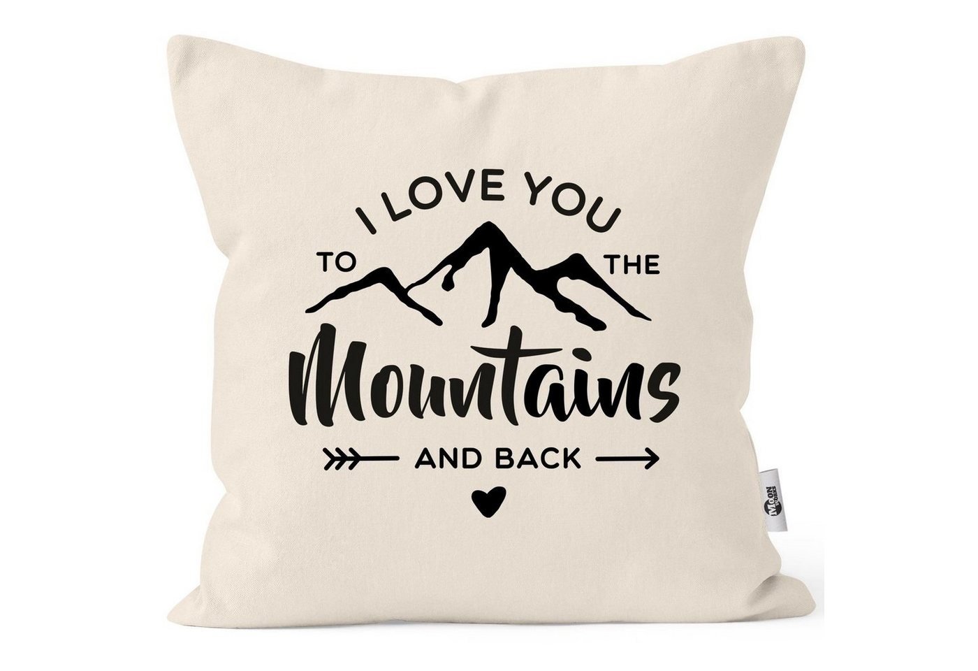 MoonWorks Dekokissen Kissen-Bezug I love you to the mountain and back Liebeserklärung Geschenk Valentinstag Weihnachten Moonworks® von MoonWorks