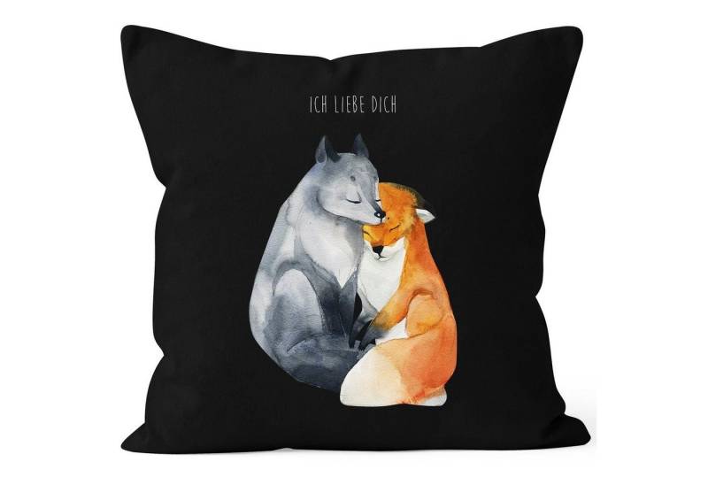 MoonWorks Dekokissen Kissen-Bezug Ich liebe dich Fuchs Geschenk Liebe Spruch Kissen-Hülle Deko-Kissen Baumwolle MoonWorks® von MoonWorks