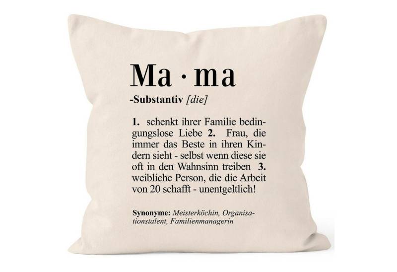 MoonWorks Dekokissen Kissen-Bezug Mama Definiation Dictionary Duden Wörterbuch Kissen-Hülle Deko-Kissen Baumwolle MoonWorks® von MoonWorks