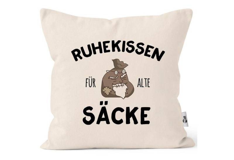 MoonWorks Dekokissen Kissen-Bezug Ruhekissen für alte Säcke Geschenk lustig Kissen-Hülle Deko-Kissen Baumwolle MoonWorks® von MoonWorks