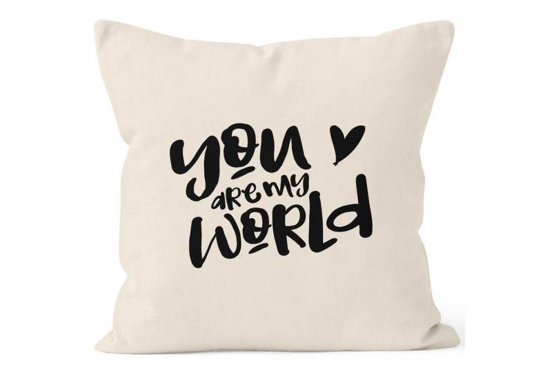 MoonWorks Dekokissen Kissen-Bezug Your are my World Du bist meine Welt Liebe Geschenk Valentinstag Baumwolle MoonWorks® von MoonWorks