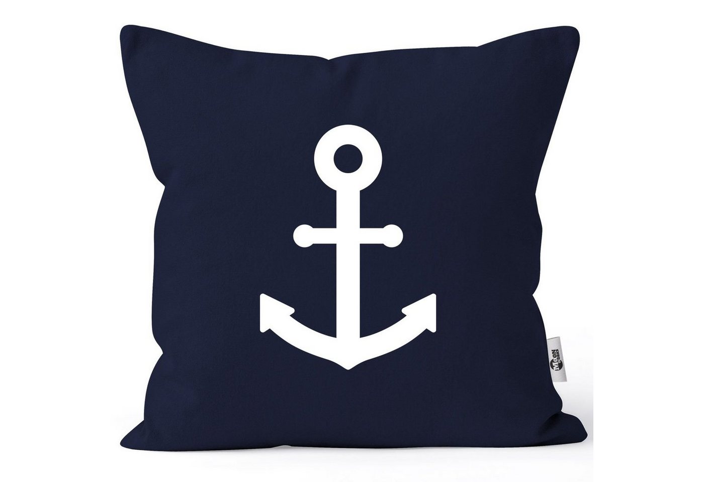 MoonWorks Dekokissen Kissenbezug Anker Aufdruck maritimes Motiv Geschenk für Nordlichter Kissenhülle Dekokissen Moonworks® von MoonWorks