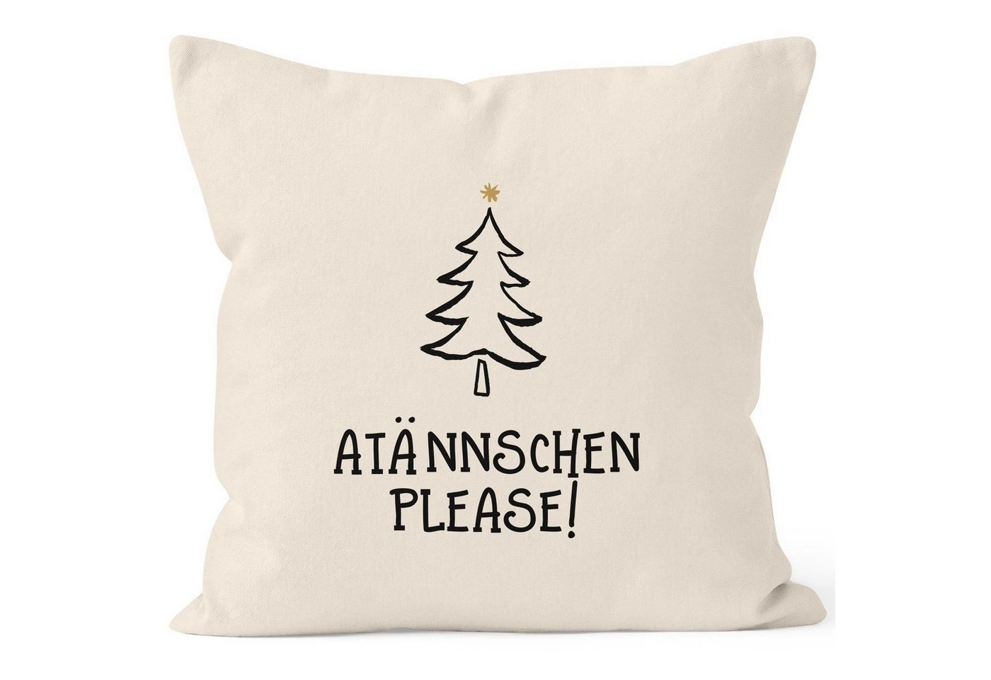 MoonWorks Dekokissen Kissenbezug Atännschen please! Weihnachts-Deko-Kissen Geschenk MoonWorks® von MoonWorks