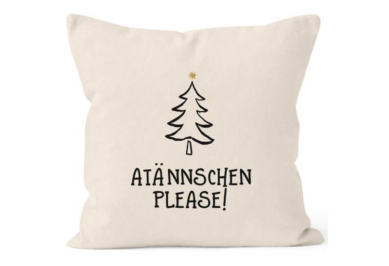 MoonWorks Dekokissen Kissenbezug Atännschen please! Weihnachts-Deko-Kissen Geschenk MoonWorks® von MoonWorks