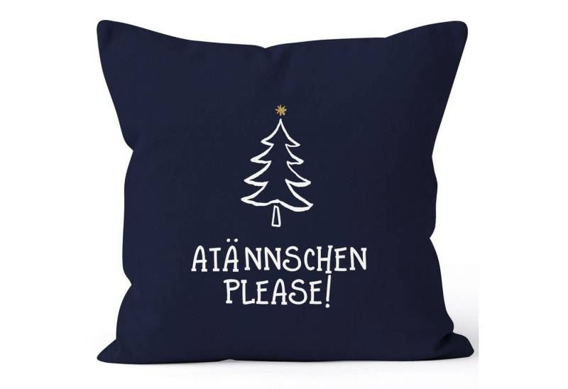 MoonWorks Dekokissen Kissenbezug Atännschen please! Weihnachts-Deko-Kissen Geschenk MoonWorks® von MoonWorks