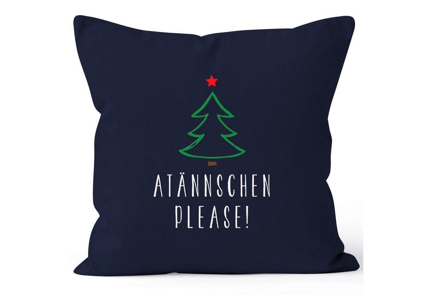 MoonWorks Dekokissen Kissenbezug Atännschen please! Weihnachts-Deko-Kissen Geschenk MoonWorks® von MoonWorks
