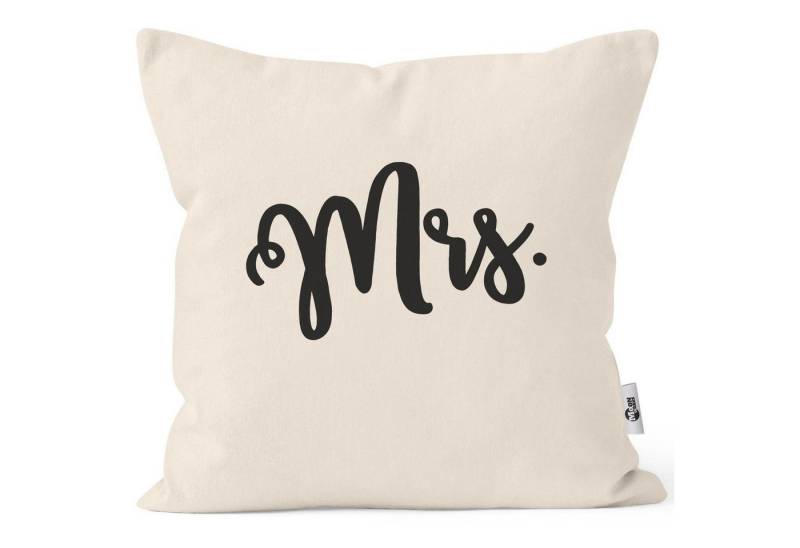 MoonWorks Dekokissen Kissenbezug Aufdruck Mr Mrs Partner-Geschenk Hochzeitsgeschenk Pärchen Geschenkidee Ehemann Ehefrau Moonworks® von MoonWorks