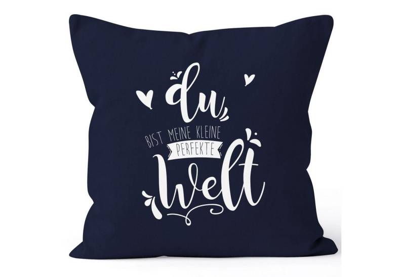 MoonWorks Dekokissen Kissenbezug Du bist meine kleine perfekte Welt Kissen-Hülle Deko-Kissen 40x40 Baumwolle MoonWorks® von MoonWorks