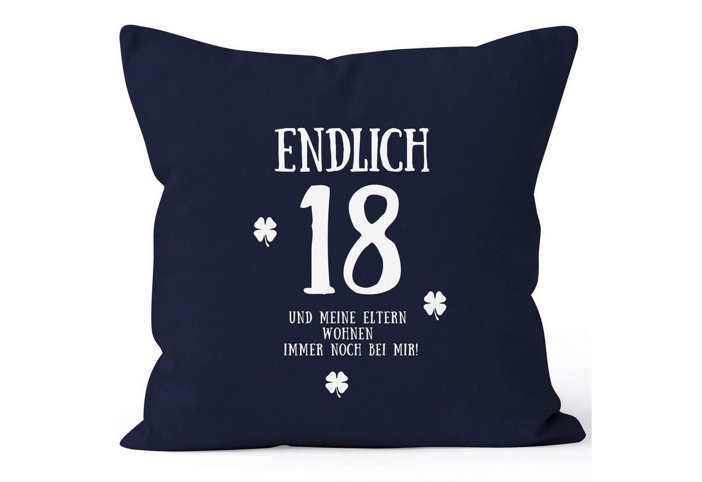 MoonWorks Dekokissen Kissenbezug Endlich 18 zum Geschenk zum 18. Geburtstag Kissen-Hülle Deko-Kissen 40x40 Baumwolle MoonWorks® von MoonWorks