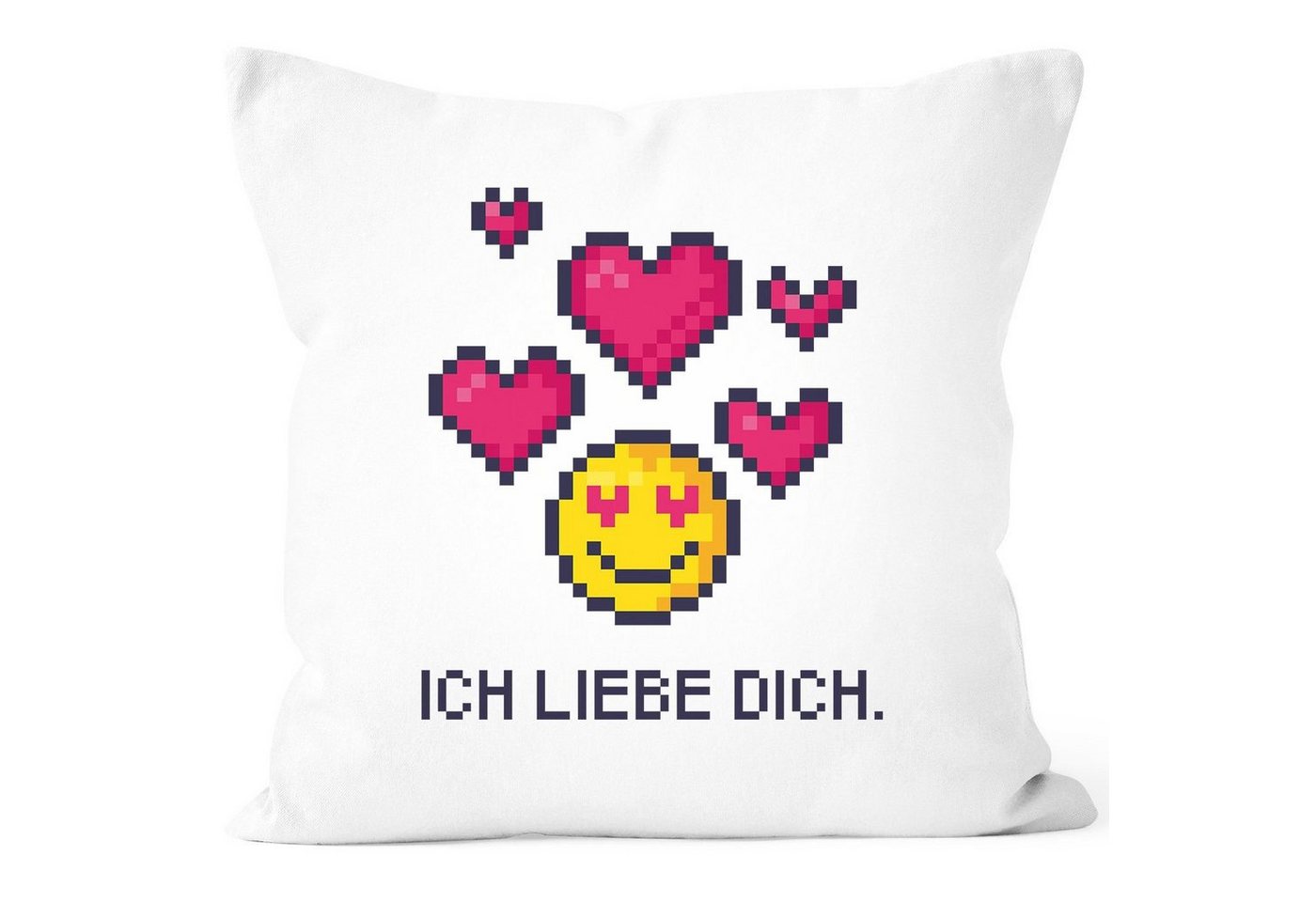 MoonWorks Dekokissen Kissenbezug Geschenk Liebe Gamer Zocker Pixel Spruch Ich liebe dich" Kissenhülle Moonworks®" von MoonWorks