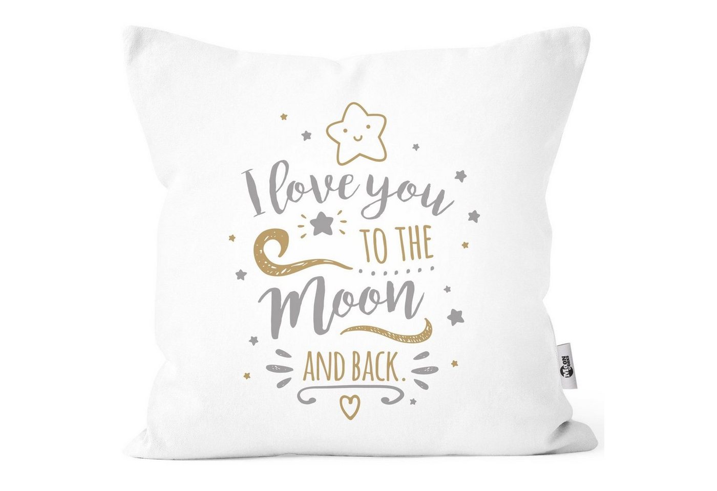 MoonWorks Dekokissen Kissenbezug I love you to the moon and back Liebesgeschenke Liebeserklärung Moonworks® von MoonWorks