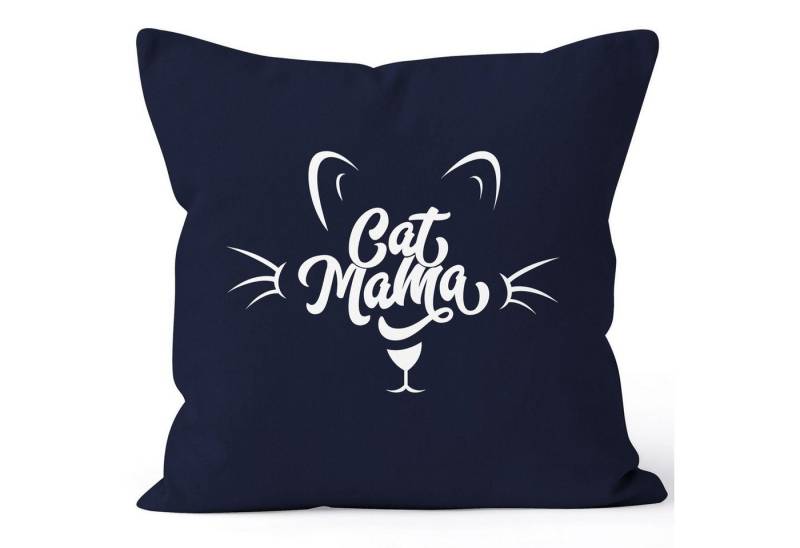 MoonWorks Dekokissen Kissenbezug Katze Cat Mama Kissen-Hülle Deko-Kissen 40x40 Baumwolle MoonWorks® von MoonWorks