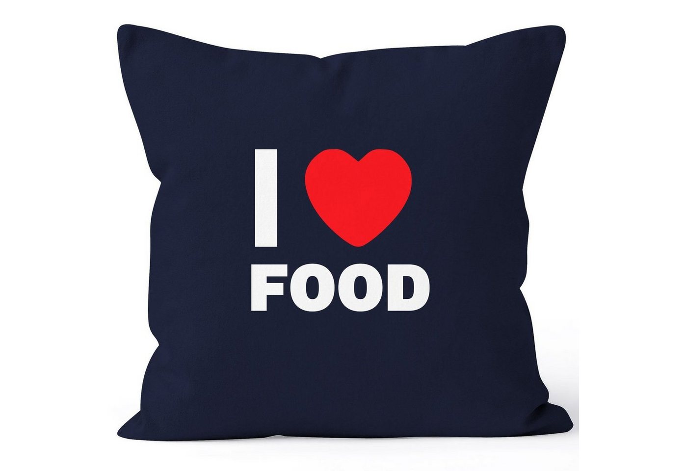 MoonWorks Dekokissen Kissenbezug Kissen-Hülle Deko-Kissen 40x40 I love food Baumwolle MoonWorks® von MoonWorks
