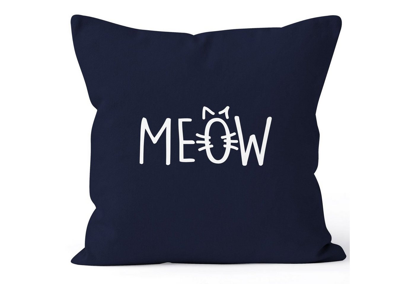 MoonWorks Dekokissen Kissenbezug Kissen-Hülle Deko-Kissen 40x40 Katze Meow Miau Cat Baumwolle MoonWorks® von MoonWorks