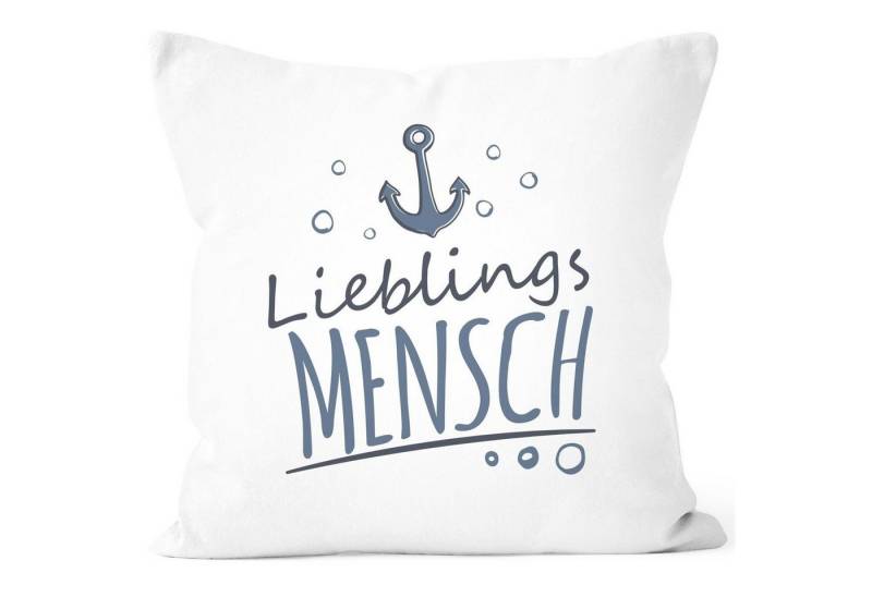 MoonWorks Dekokissen Kissenbezug Kissen-Hülle Lieblings Freund/Bruder/Papa/Mensch mit Anker Geschenkideen Lieblingsperson Moonworks® von MoonWorks