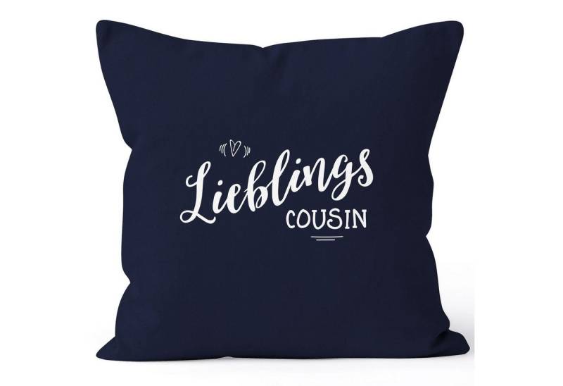 MoonWorks Dekokissen Kissenbezug Lieblingscousin Lieblingskusin Geschenk Familie Cousin Kissen-Hülle Deko-Kissen 40x40 Baumwolle MoonWorks® von MoonWorks