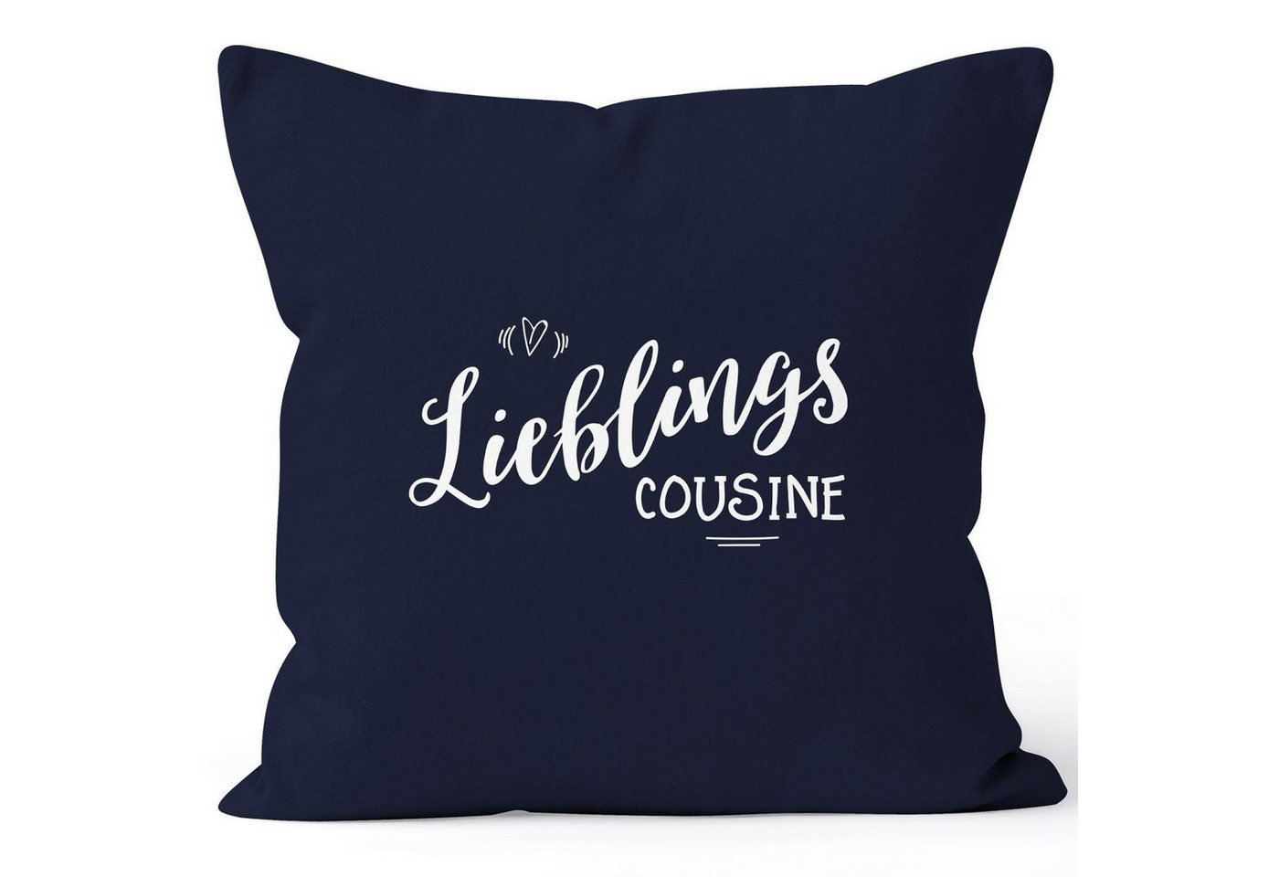 MoonWorks Dekokissen Kissenbezug Lieblingscousine Lieblingskusine Geschenk Familie Cousine Kissenhülle Dekokissen 40x40 Baumwolle MoonWorks® von MoonWorks