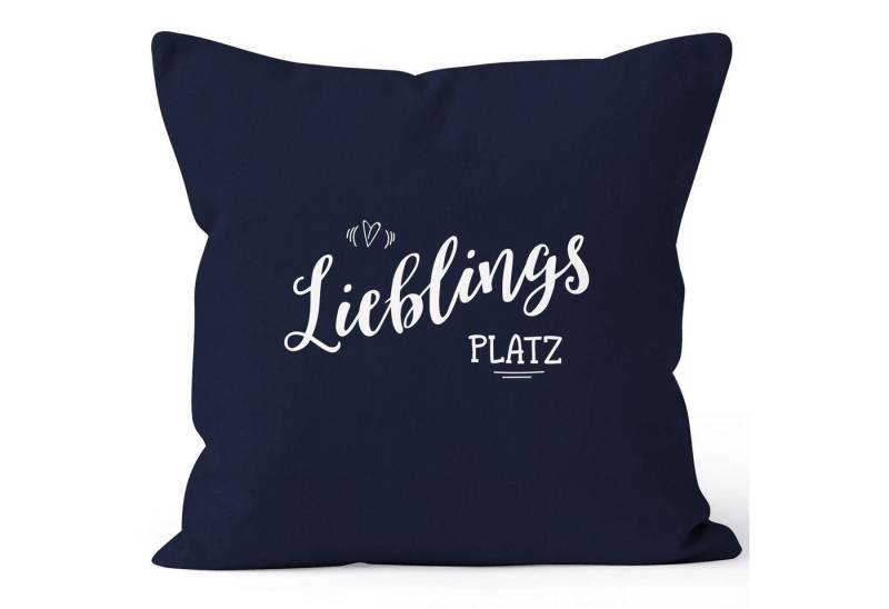 MoonWorks Dekokissen Kissenbezug Lieblingsplatz Geschenk Kissen-Hülle Deko-Kissen 40x40 MoonWorks® von MoonWorks