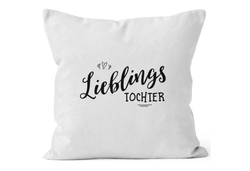 MoonWorks Dekokissen Kissenbezug Lieblingstochter Geschenk Familie Kind Kinder Tochter Mädchen Kissen-Hülle Deko-Kissen 40x40 Baumwolle MoonWorks® von MoonWorks
