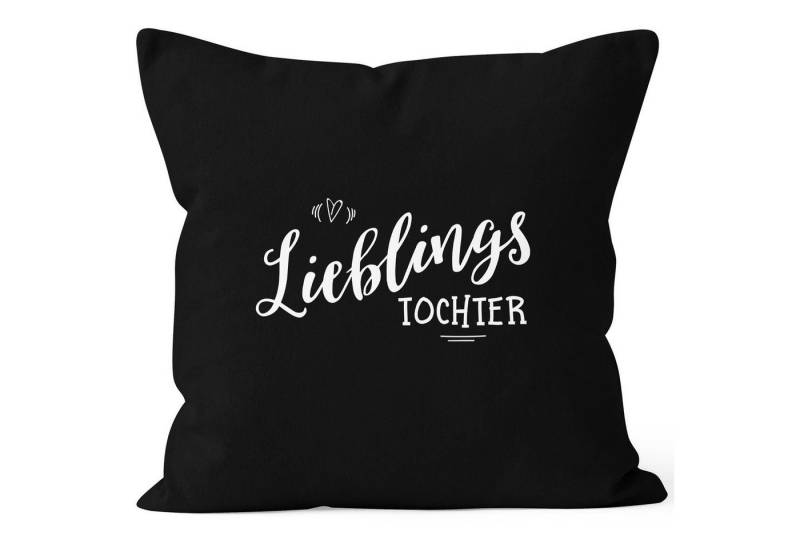 MoonWorks Dekokissen Kissenbezug Lieblingstochter Geschenk Familie Kind Kinder Tochter Mädchen Kissen-Hülle Deko-Kissen 40x40 Baumwolle MoonWorks® von MoonWorks