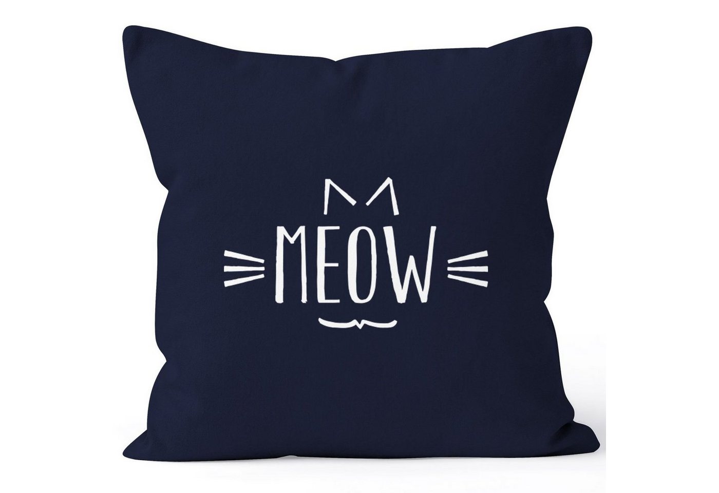 MoonWorks Dekokissen Kissenbezug Meow Miau Katze Cat Kissenhülle Dekokissen 40x40 Baumwolle Moonworks von MoonWorks