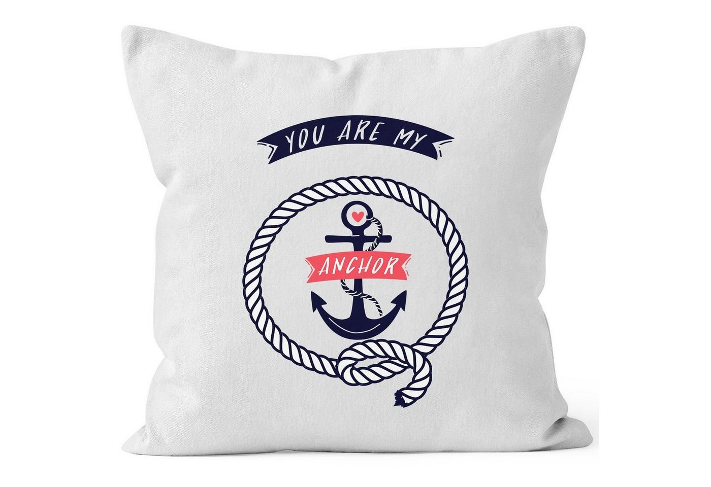 MoonWorks Dekokissen Kissenbezug You are my Anchor Love Liebe Anker Kissen-Hülle Deko-Kissen 40x40 Baumwolle MoonWorks® von MoonWorks