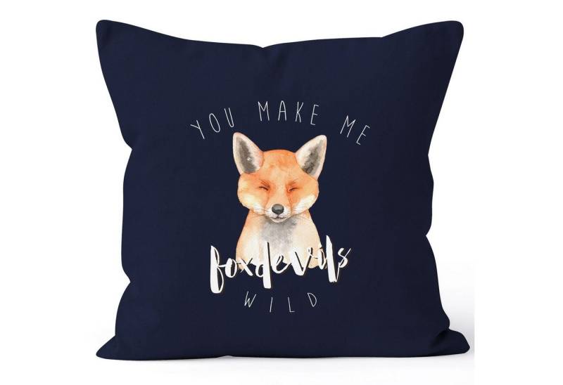 MoonWorks Dekokissen Kissenbezug You make me fox devils wild Liebe Spruch Love Quote lustig verliebt Freund Freundin Kissen-Hülle Deko-Kissen 40x40 Baumwolle MoonWorks® von MoonWorks