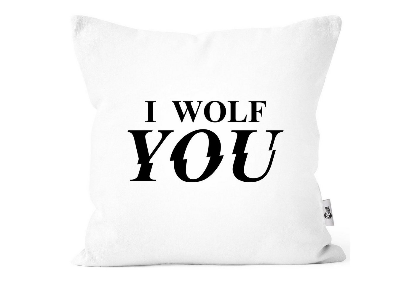 MoonWorks Dekokissen Kissenbezug i wolf you Ich liebe dich Geschenk Liebeserklärung Valentinstag Moonworks® von MoonWorks