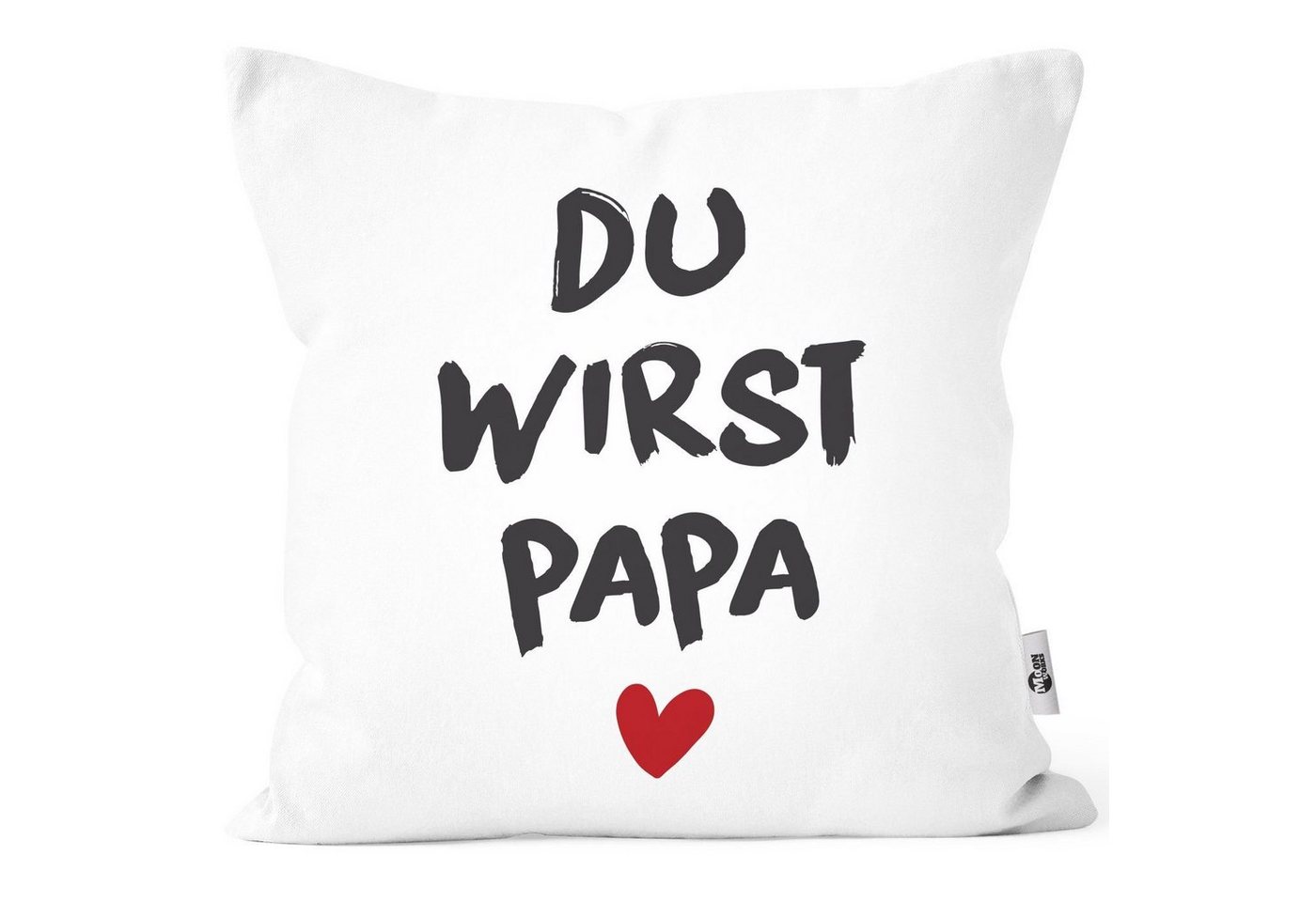 MoonWorks Dekokissen Kissenbezug mit Spruch Du wirst Papa Geschenk Ankündigung Schwangerschaft Moonworks® von MoonWorks